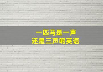 一匹马是一声还是三声呢英语