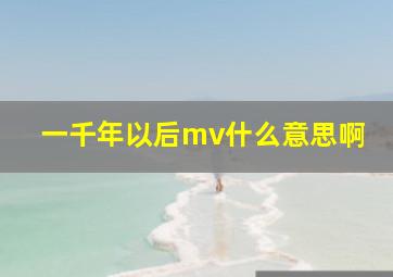 一千年以后mv什么意思啊