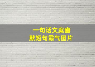 一句话文案幽默短句霸气图片