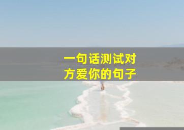 一句话测试对方爱你的句子