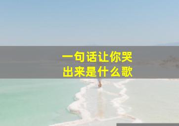 一句话让你哭出来是什么歌