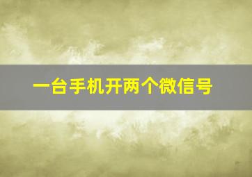 一台手机开两个微信号