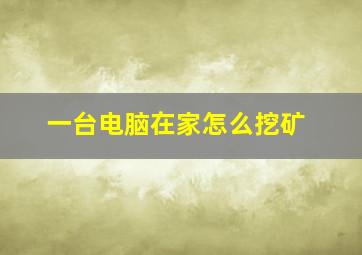 一台电脑在家怎么挖矿