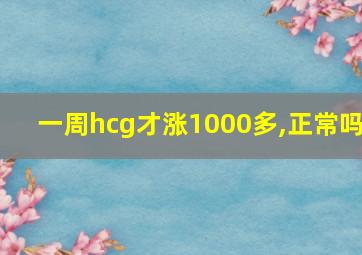 一周hcg才涨1000多,正常吗