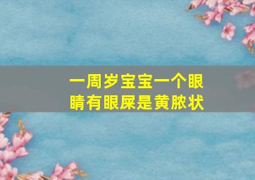 一周岁宝宝一个眼睛有眼屎是黄脓状