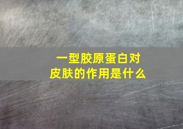 一型胶原蛋白对皮肤的作用是什么