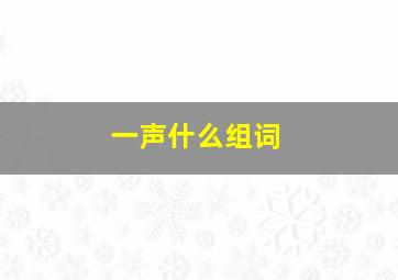 一声什么组词