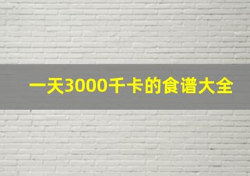 一天3000千卡的食谱大全