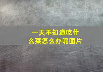 一天不知道吃什么菜怎么办呢图片