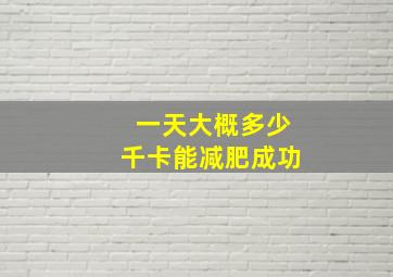 一天大概多少千卡能减肥成功