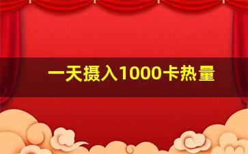 一天摄入1000卡热量