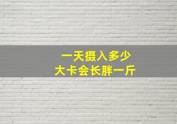 一天摄入多少大卡会长胖一斤