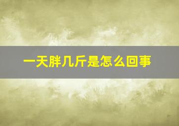 一天胖几斤是怎么回事