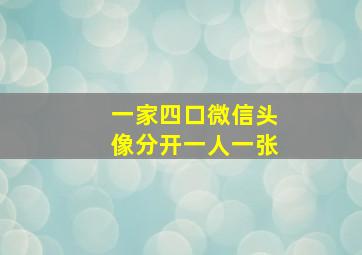 一家四口微信头像分开一人一张