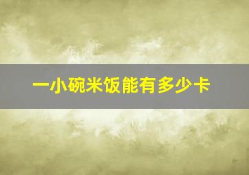 一小碗米饭能有多少卡