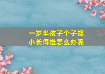 一岁半孩子个子矮小长得慢怎么办呢