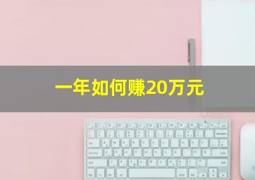 一年如何赚20万元