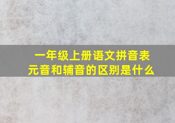 一年级上册语文拼音表元音和辅音的区别是什么