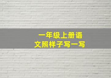 一年级上册语文照样子写一写