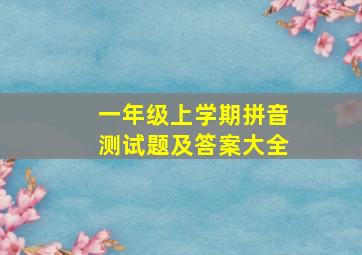 一年级上学期拼音测试题及答案大全