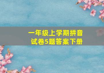 一年级上学期拼音试卷5题答案下册