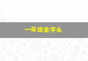 一年级金字头