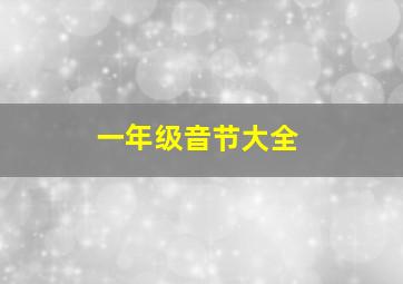 一年级音节大全