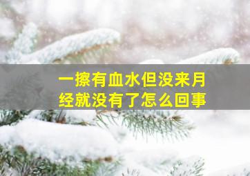 一擦有血水但没来月经就没有了怎么回事