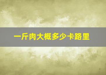 一斤肉大概多少卡路里