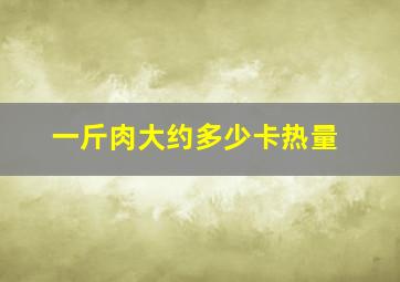 一斤肉大约多少卡热量