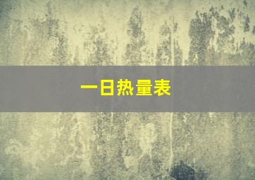 一日热量表