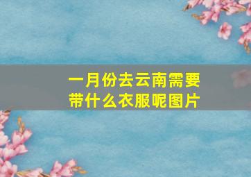 一月份去云南需要带什么衣服呢图片