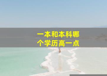 一本和本科哪个学历高一点