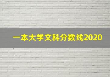 一本大学文科分数线2020