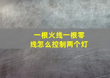 一根火线一根零线怎么控制两个灯