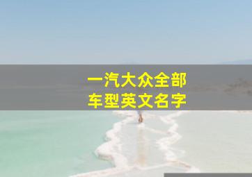 一汽大众全部车型英文名字