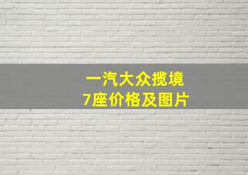 一汽大众揽境7座价格及图片