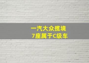 一汽大众揽境7座属于C级车