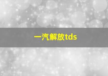 一汽解放tds