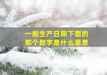 一般生产日期下面的那个数字是什么意思