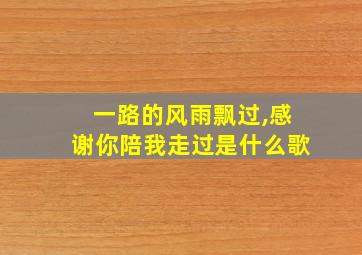 一路的风雨飘过,感谢你陪我走过是什么歌