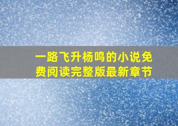 一路飞升杨鸣的小说免费阅读完整版最新章节