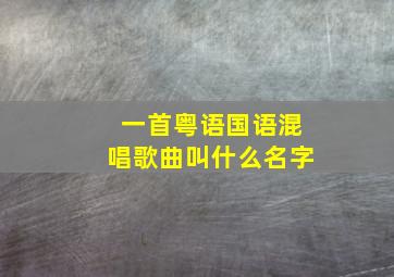 一首粤语国语混唱歌曲叫什么名字