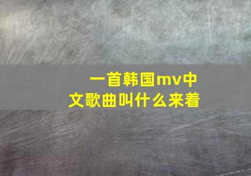 一首韩国mv中文歌曲叫什么来着