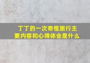 丁丁的一次奇怪旅行主要内容和心得体会是什么