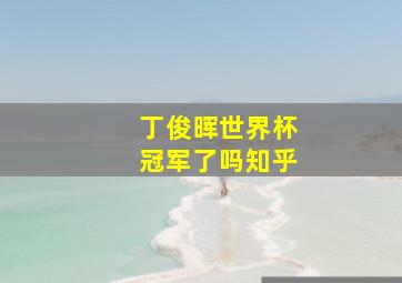 丁俊晖世界杯冠军了吗知乎