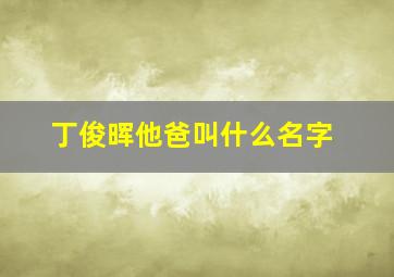 丁俊晖他爸叫什么名字