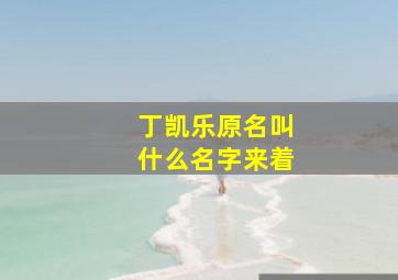 丁凯乐原名叫什么名字来着