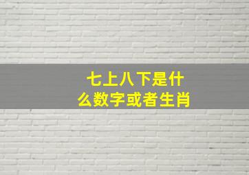 七上八下是什么数字或者生肖