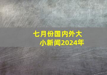 七月份国内外大小新闻2024年